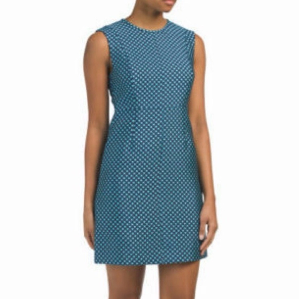Diane Von Furstenberg Sleeveless Madyson Calna Blue Sheath Mini Dress Size 4